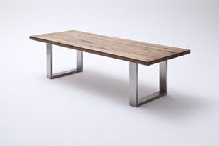 Обеденный стол MC Akcent Castello, 200x100 см, коричневый/серебристый цена и информация | Кухонные и обеденные столы | hansapost.ee