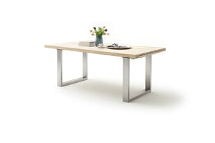 Раскладной стол MC Akcent Dayton, 200/300x100 см, светло-коричневый/серебристый цена и информация | Кухонные и обеденные столы | hansapost.ee