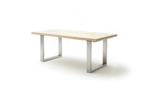 Раскладной стол MC Akcent Dayton, 200/300x100 см, светло-коричневый/серебристый цена и информация | Кухонные и обеденные столы | hansapost.ee