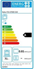 Керамическая плита, Beko / ширина: 60 см, FSS67000GW цена и информация | Электрические плитки | hansapost.ee