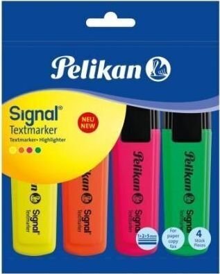 Pelikan tekstimarker, Signal, 4 tk, assortii цена и информация | Kirjatarvikud | hansapost.ee