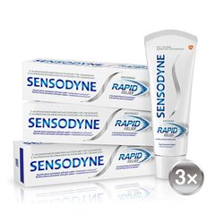 Sensodyne Kiire valgendav hambapasta, 3 x 75 ml hind ja info | Sensodyne Parfüümid, lõhnad ja kosmeetika | hansapost.ee