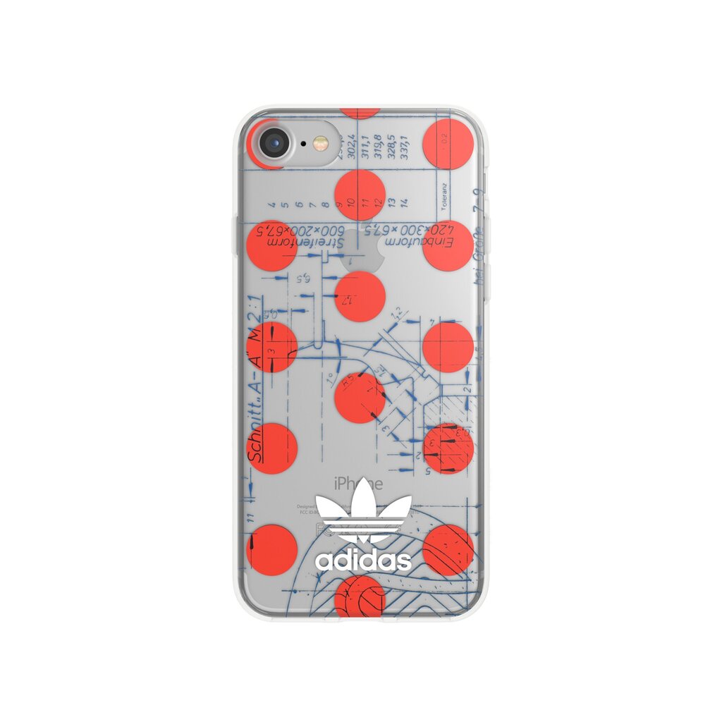 Adidas Originals clear case 70's iPhone 8/7/6/6s, Red/White hind ja info | Telefonide kaitsekaaned ja -ümbrised | hansapost.ee