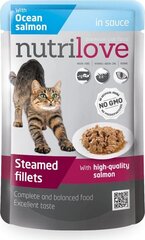 Консервированный корм для кошек с лососем Nutrilove, 85 г цена и информация | Кошачьи консервы | hansapost.ee