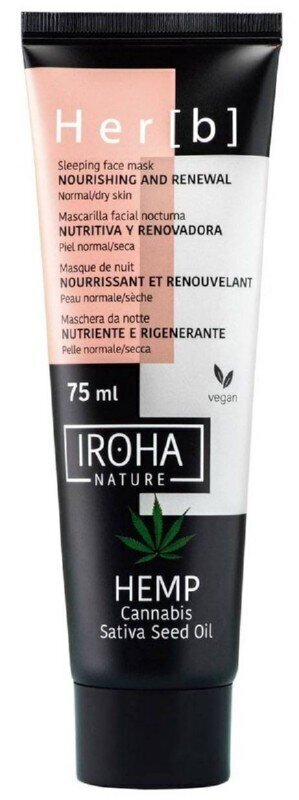 Öine näomask kanepiseemneõliga Iroha Cannabis Seed Oil 75 ml цена и информация | Näomaskid ja silmamaskid | hansapost.ee