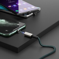 Цинковый магнитный USB-кабель - Lightning 2A, 1 м, зеленый (CALXC-H06) цена и информация | Кабели для телефонов | hansapost.ee