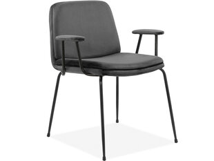 Комплект из 2-х стульев с подлокотниками Notio Living Heino, серый/черный цена и информация | Стулья для кухни и столовой | hansapost.ee