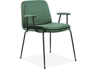 Комплект из 2-х стульев с подлокотниками Notio Living Heino, зеленый/черный цена и информация | Стулья для кухни и столовой | hansapost.ee