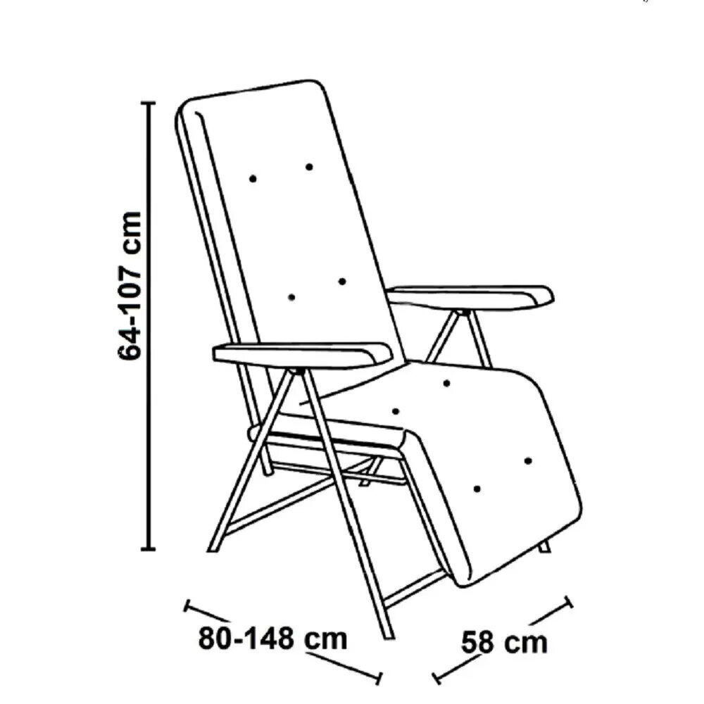 Kokkupandav tool-lamamistool Patio Lena Plus A079-06PB, hall hind ja info | Aiatoolid, rõdutoolid | hansapost.ee