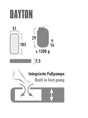 Матрас Dayton 183x51x7,5 см, темно-серый, ТМ High Peak цена и информация | Надувные матрасы и мебель | hansapost.ee