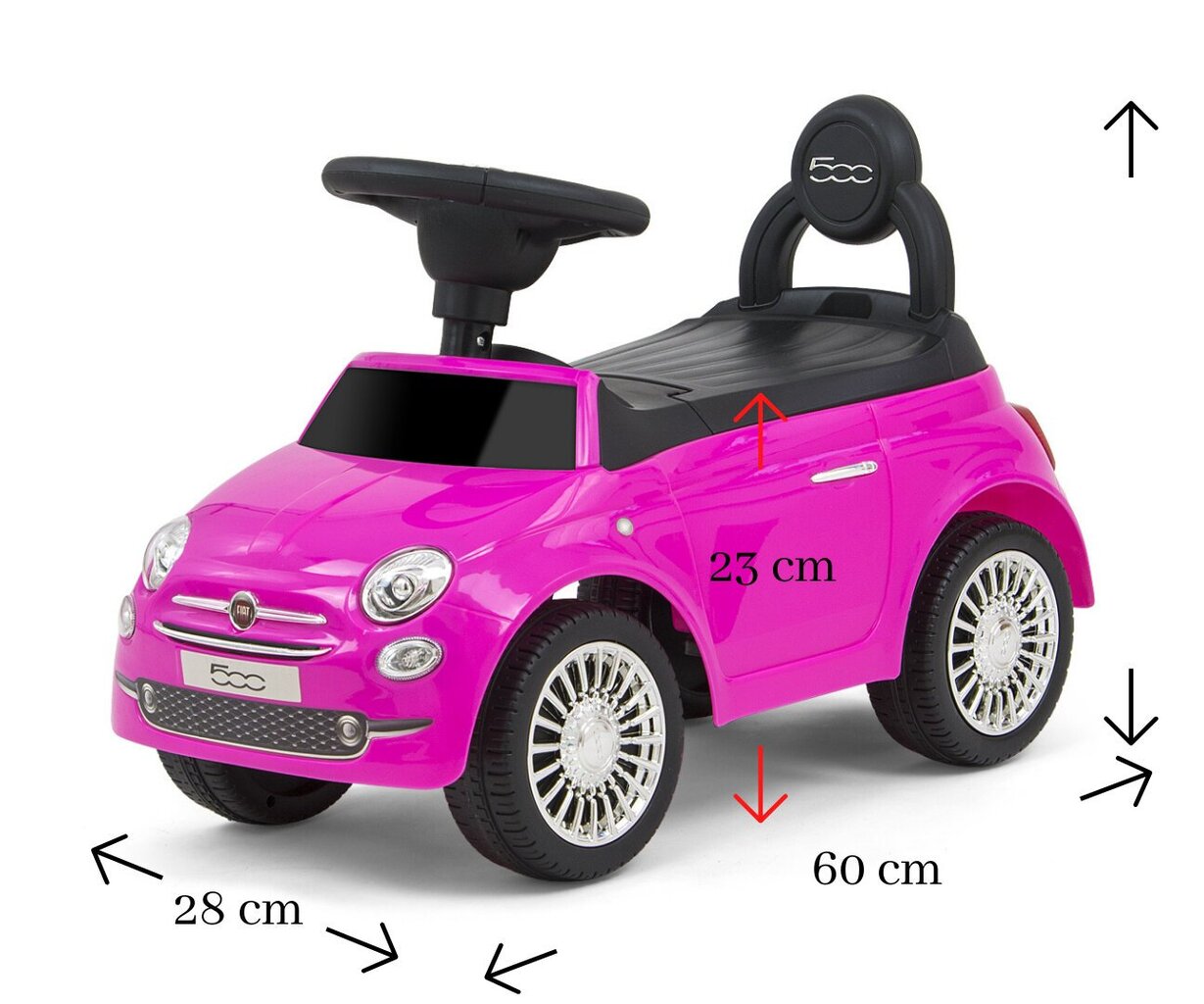 Milly Mally pealeistutav Fiat 500, roosa hind ja info | Beebide mänguasjad | hansapost.ee