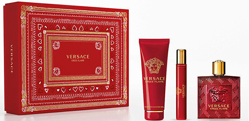 Komplekt Versace Eros Flame meestele: parfüümvesi EDP 100+10 ml + dušigeel 150 ml цена и информация | Parfüümid meestele | hansapost.ee