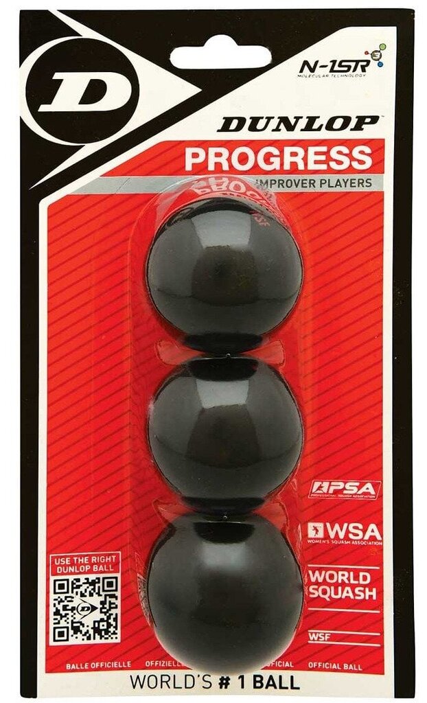 Skvošo kamuoliukai Dunlop Progress 3-blister цена и информация | Squash | hansapost.ee