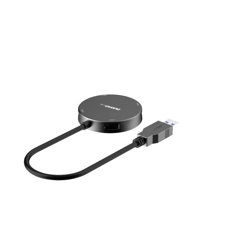 Dudao 4in1 USB – 1x USB 3.2 Gen 1 / 3x USB 2.0 HUB adapteri jaotur + kaabel must (A15B) цена и информация | USB adapterid ja jagajad | hansapost.ee