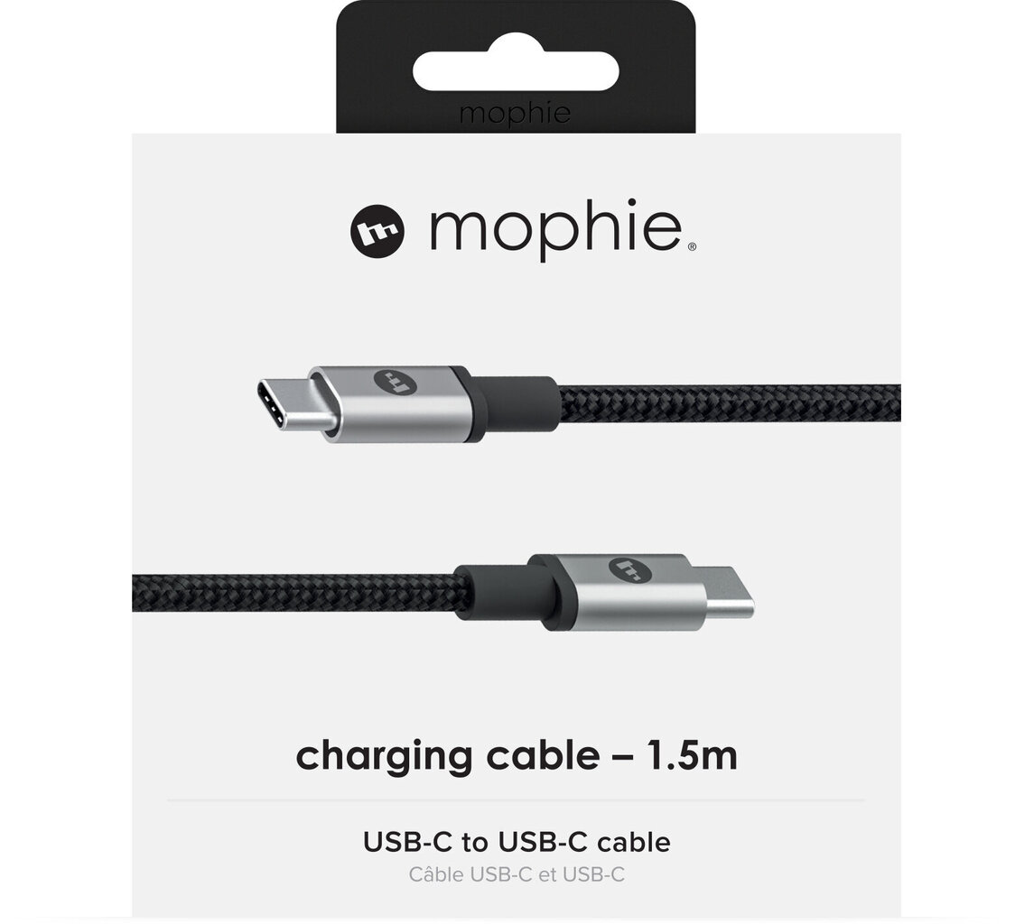 Mophie USB-C to USB-C 1.5M – Must цена и информация | Mobiiltelefonide kaablid | hansapost.ee