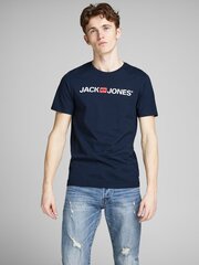 Мужская футболка JACK & JONES 12137126*02, тёмно-синяя цена и информация | Мужские футболки | hansapost.ee