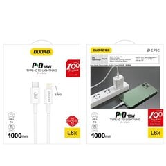 Dudao USB Typ C – Lightning kaabel 18 W 1 m Toiteallikas valge (L6X valge) hind ja info | Mobiiltelefonide kaablid | hansapost.ee