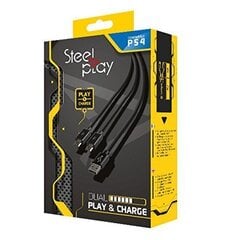 PlayStation 4 puldi laadija Steelplay Dual Play & Charge Cable цена и информация | Кабели и провода | hansapost.ee