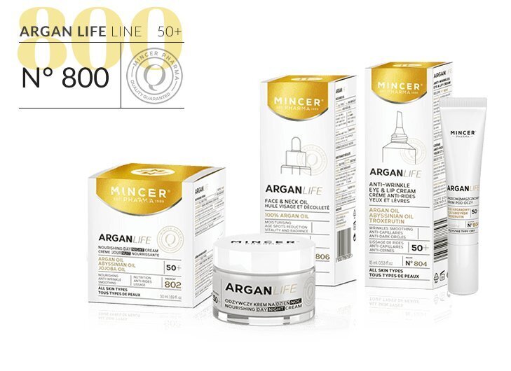 Niisutav õli näole ja kaelale argaaniõliga Mincer Pharma Argan Life No.806 15 ml hind ja info | Näoõlid, ampullid ja seerumid | hansapost.ee