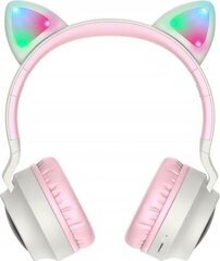 Беспроводные Наушники для детей Bluetooth HOCO Che weak Cat kids earphones W27 серый/розовый цена и информация | Наушники | hansapost.ee