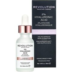 Niisutav näoseerum Revolution Skincare London 2% Hyaluronic Acid 30 ml hind ja info | Näoõlid, ampullid ja seerumid | hansapost.ee