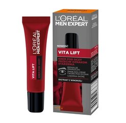 Антивозрастной крем для кожи вокруг глаз для мужчин L'Oreal Men Expert Vitalift, 15 мл цена и информация | Сыворотки, кремы для век | hansapost.ee