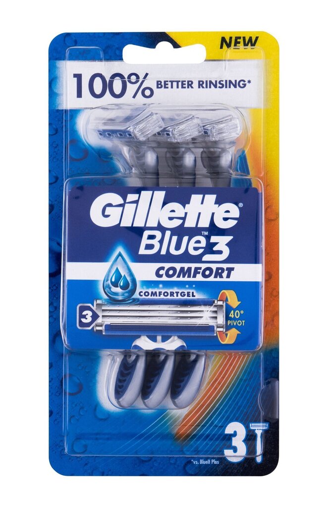 Gillette Blue3 Comfort raseerija meestele 3 tk цена и информация | Raseerimisvahendid | hansapost.ee