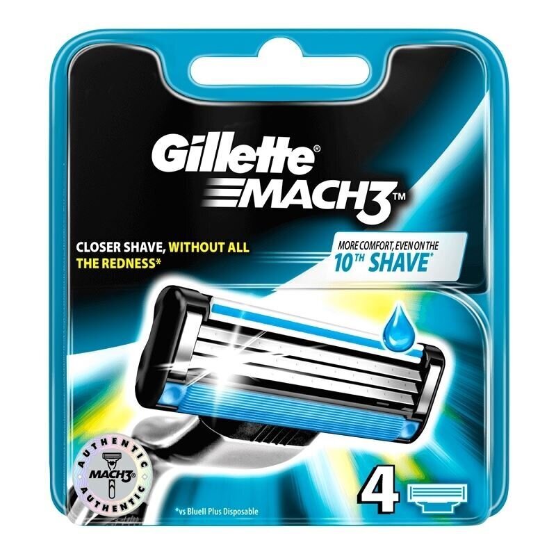 Raseerimispead Gillette Mach 3, 4 tk цена и информация | Raseerimisvahendid | hansapost.ee