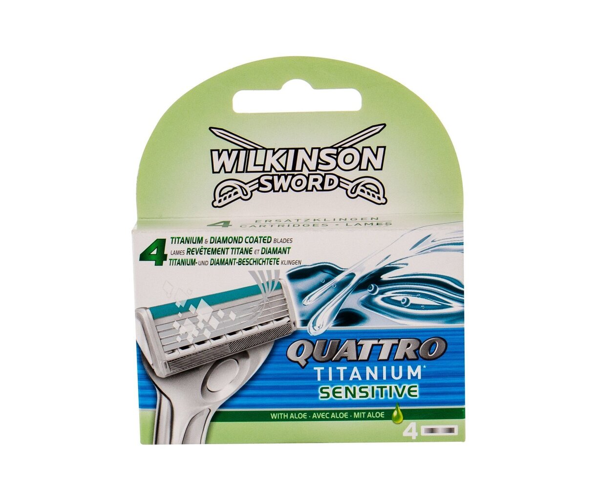Raseerimisterad Wilkinson Quattro Titanium Sensitive meestele 4 tk. цена и информация | Raseerimisvahendid | hansapost.ee