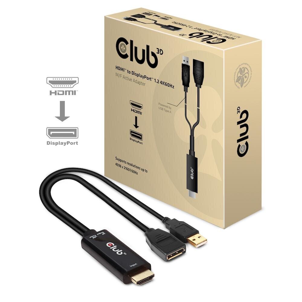 Adapter Club 3D HDMI - DisplayPort 1.2, USB toide, 25cm hind ja info | USB adapterid ja jagajad | hansapost.ee