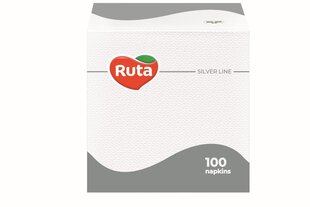 Однослойные салфетки Ruta 24х24 см белые, 100 шт. цена и информация | Скатерти, салфетки | hansapost.ee