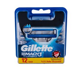 Головки бритвы Gillette Mach3 Turbo 12 шт цена и информация | Средства для бритья и косметика | hansapost.ee