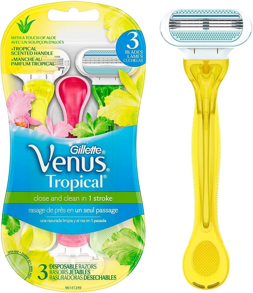 Raseerija naistele Gillette Venus Tropical, 3 tk. hind ja info | Raseerimisvahendid | hansapost.ee