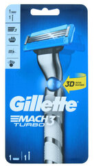 Бритва мужская Gillette Mach3 Turbo 1 шт. цена и информация | Средства для бритья | hansapost.ee