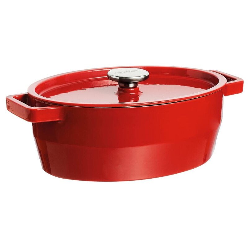 Pyrex ovaalne malmpott 5,8l/d.33cm, punane hind ja info | Pannid | hansapost.ee