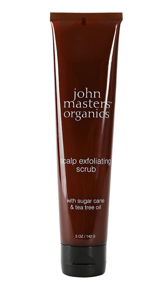 Peanahakoorija suhkruroo ja teepuuõliga John Masters Organics Scalp Exfoliating Scrub with Sugar Cane & Tea Tree Oil, 142 g hind ja info | Juuksemaskid, õlid ja seerumid | hansapost.ee