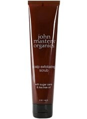 Peanahakoorija suhkruroo ja teepuuõliga John Masters Organics Scalp Exfoliating Scrub with Sugar Cane & Tea Tree Oil, 142 g hind ja info | Juuksemaskid, õlid ja seerumid | hansapost.ee