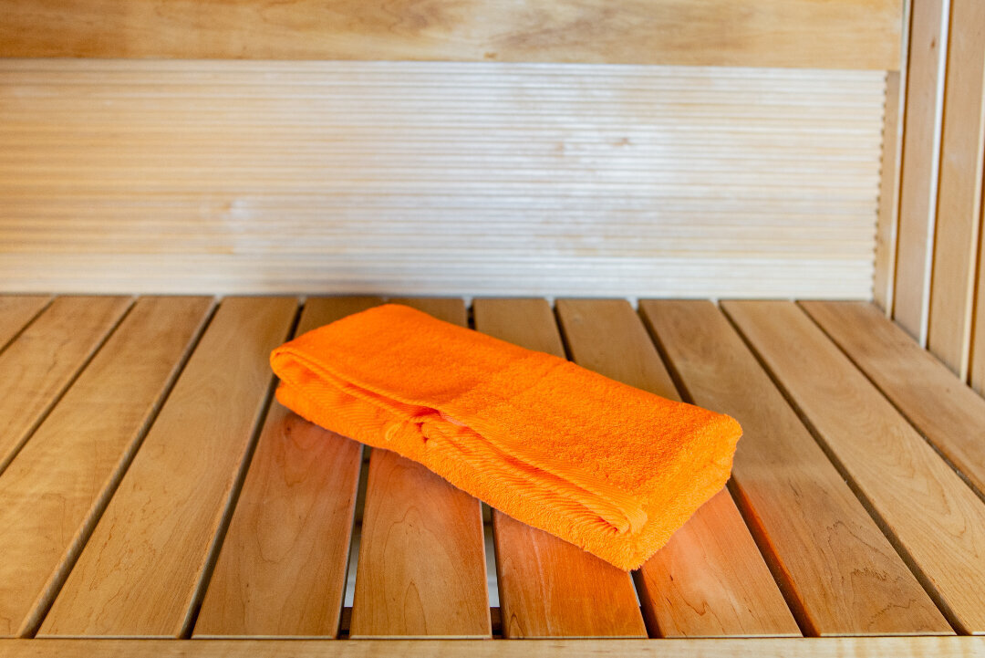 Saunalina frotee 70 x 140 cm, oranž цена и информация | Rätikud ja saunalinad | hansapost.ee