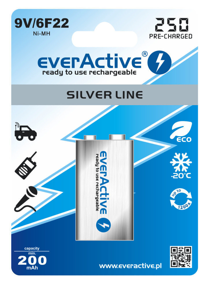 everActive 9V "Ready to Use" patarei цена и информация | Patareid | hansapost.ee