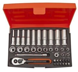 Pikkade ja lühikeste padrunite kmpl. 4-13mm + otsakud PH,PZ,HEX,TORX 37 osa 1/4 hind ja info | Käsitööriistad | hansapost.ee