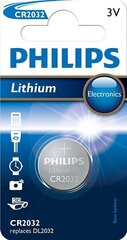 PHILIPS Lithium CR2032 батарейка цена и информация | Батерейки | hansapost.ee