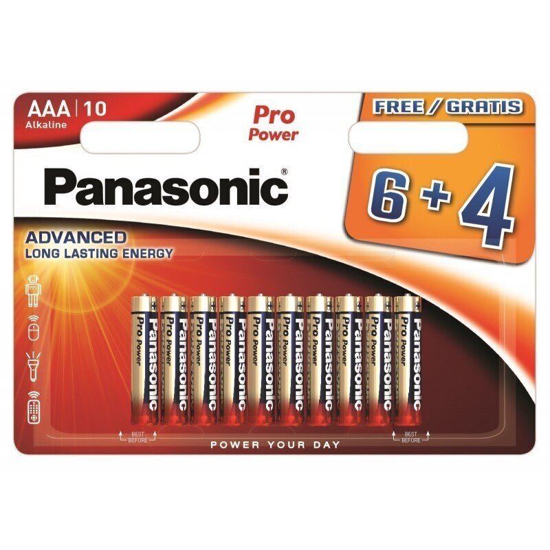 Patareid Panasonic LR03PPG/10B (6+4 tk) цена и информация | Patareid | hansapost.ee