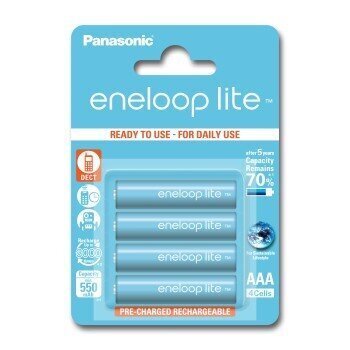 Panasonic eneloop aku lite AAA 550 4BP цена и информация | Patareid | hansapost.ee