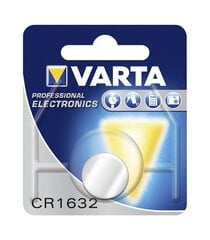 Батарейка Varta Electronics CR1632, 1 шт. цена и информация | Varta Освещение и электротовары | hansapost.ee