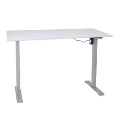 Töölaud ERGO 1-mootoriga 160 x 80 x H71-121 cm, valge / hall price and information | Arvutilauad, kirjutuslauad | hansapost.ee