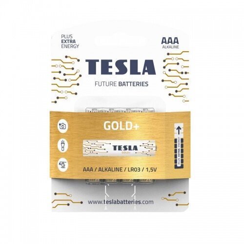 Battery Tesla AAA Gold+ Alkaline LR03 1250 mAh 4 vtk hind ja info | Patareid | hansapost.ee