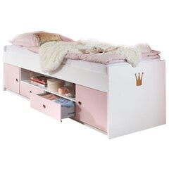 Кровать Cindy2, 90x200 см, белый/розовый цена и информация | Кровати | hansapost.ee