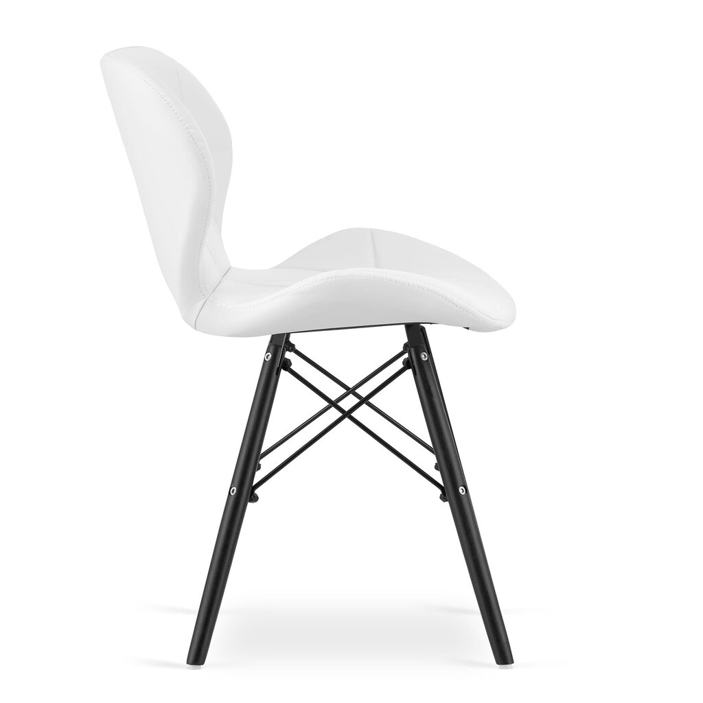 Söögitoolide komplekt Lago, 4 tooli, valge/must hind ja info | Köögitoolid, söögitoolid | hansapost.ee