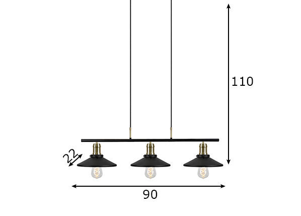 Laelamp Disc, must цена и информация | Rippvalgustid | hansapost.ee