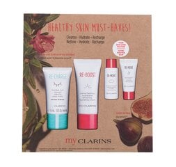 Komplekt Clarins Healthy Skin Must-Haves: öine näomask, 15 ml + näokreem, 30 ml + näopesuvahend, 5 ml + näopuhastusvahend, 10 ml цена и информация | Кремы для лица | hansapost.ee